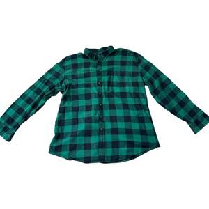 Croft & Barrow Men's XXL Green Flannel Button Up Shirt Cotton